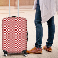 Red White Filipino Binakol Motifs Luggage Cover Mabuhay Philippines Festival Kusikus Pattern