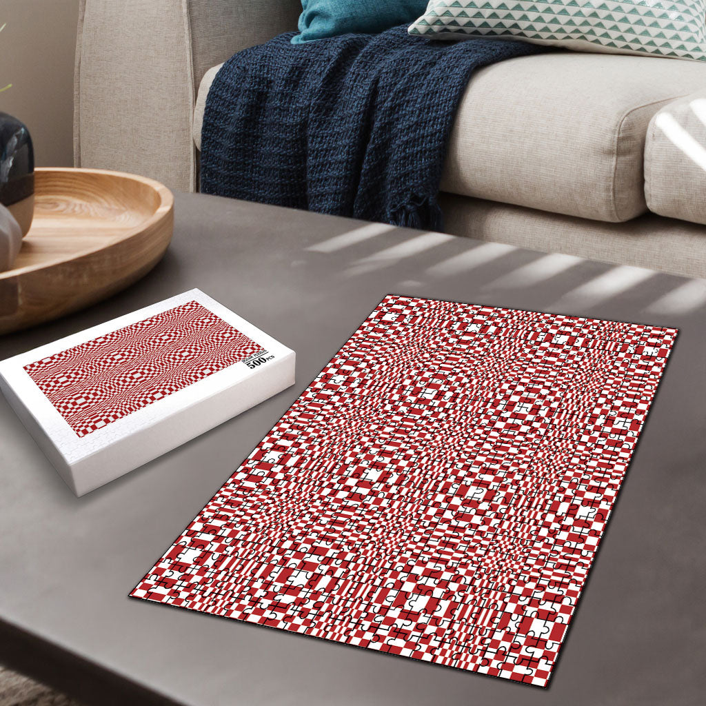 Red White Filipino Binakol Motifs Puzzle Mabuhay Philippines Festival Kusikus Pattern