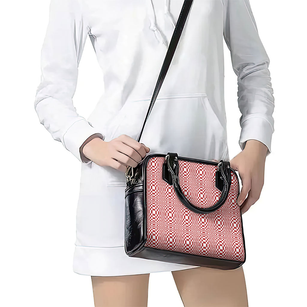 Red White Filipino Binakol Motifs Shoulder Handbag Mabuhay Philippines Festival Kusikus Pattern