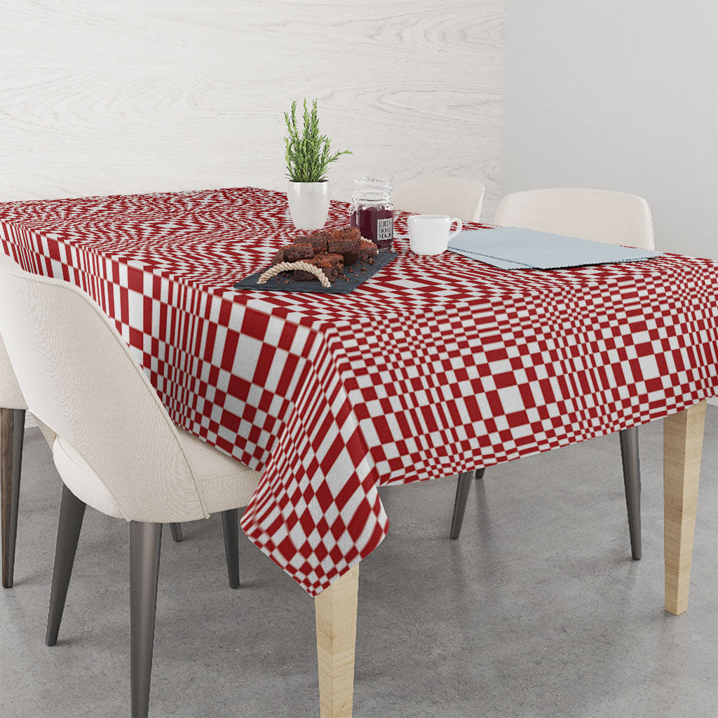Red White Filipino Binakol Motifs Tablecloth Mabuhay Philippines Festival Kusikus Pattern