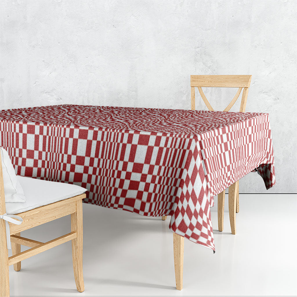 Red White Filipino Binakol Motifs Tablecloth Mabuhay Philippines Festival Kusikus Pattern