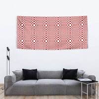Red White Filipino Binakol Motifs Tapestry Mabuhay Philippines Festival Kusikus Pattern