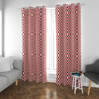 Red White Filipino Binakol Motifs Window Curtain Mabuhay Philippines Festival Kusikus Pattern