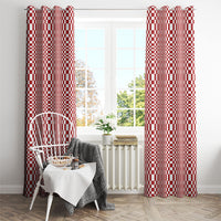 Red White Filipino Binakol Motifs Window Curtain Mabuhay Philippines Festival Kusikus Pattern