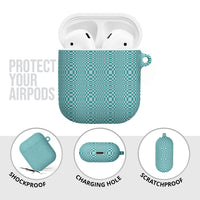 Cyan Filipino Binakol Motifs AirPods Case Mabuhay Philippines Festival Kusikus Pattern