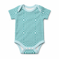 Cyan Filipino Binakol Motifs Baby Onesie Mabuhay Philippines Festival Kusikus Pattern