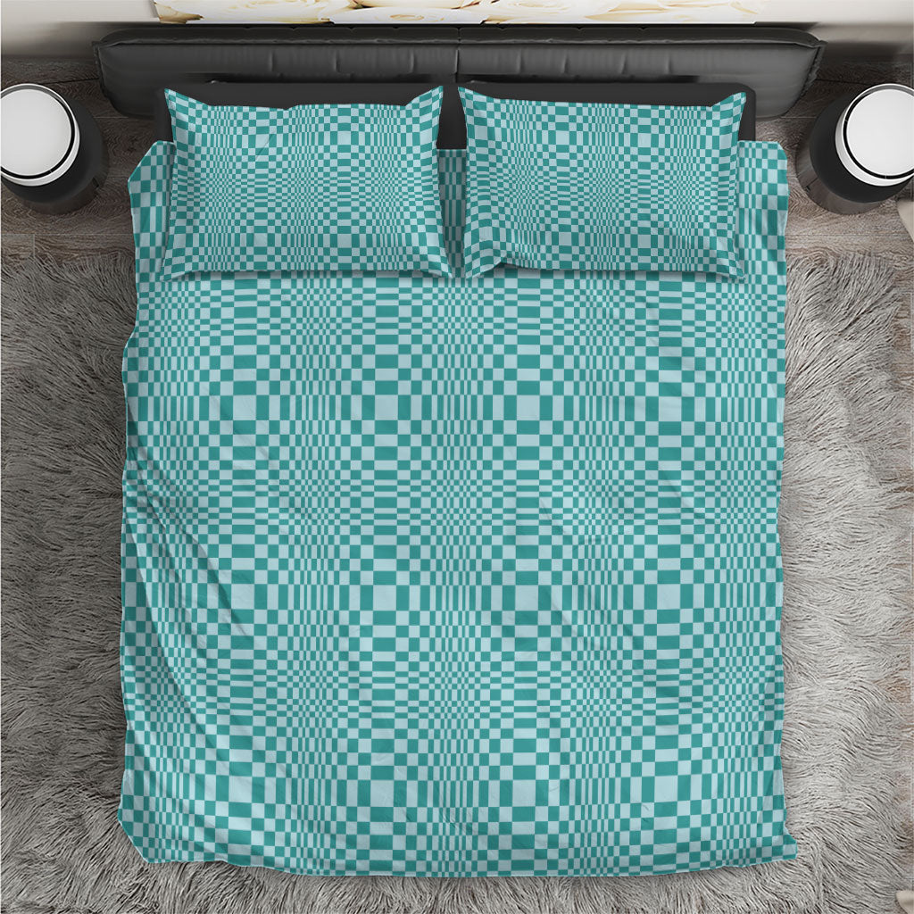 Cyan Filipino Binakol Motifs Bedding Set Mabuhay Philippines Festival Kusikus Pattern