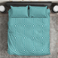 Cyan Filipino Binakol Motifs Bedding Set Mabuhay Philippines Festival Kusikus Pattern