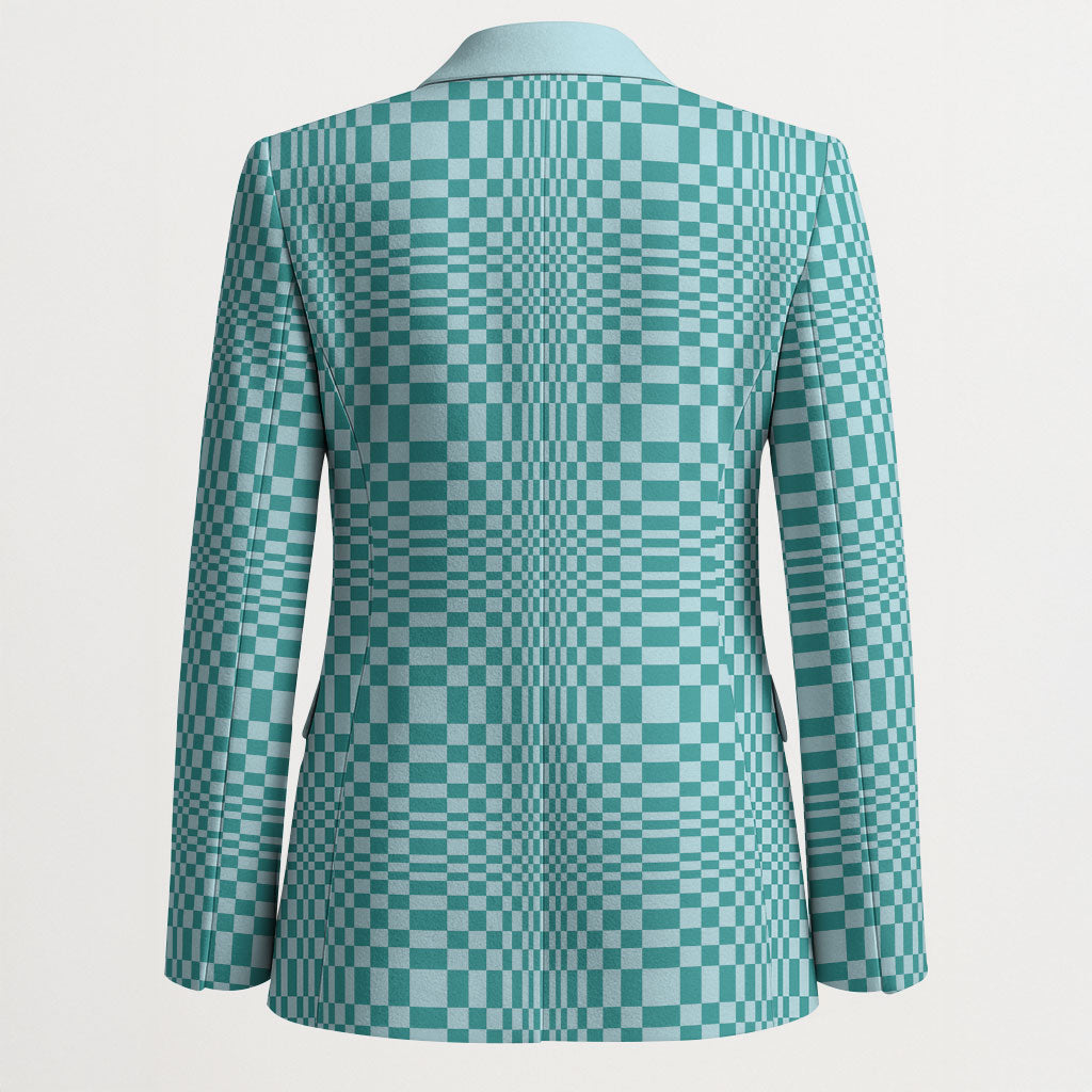 Cyan Filipino Binakol Motifs Blazer Mabuhay Philippines Festival Kusikus Pattern