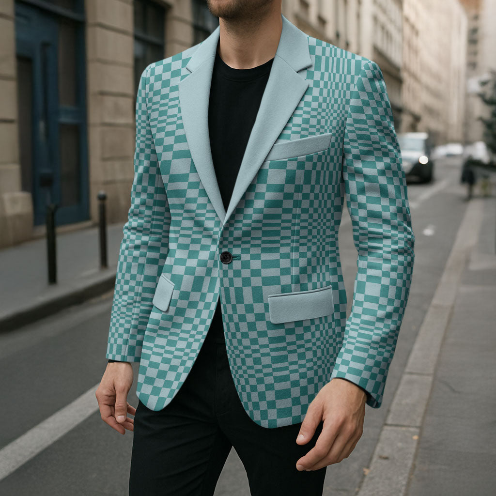Cyan Filipino Binakol Motifs Blazer Mabuhay Philippines Festival Kusikus Pattern