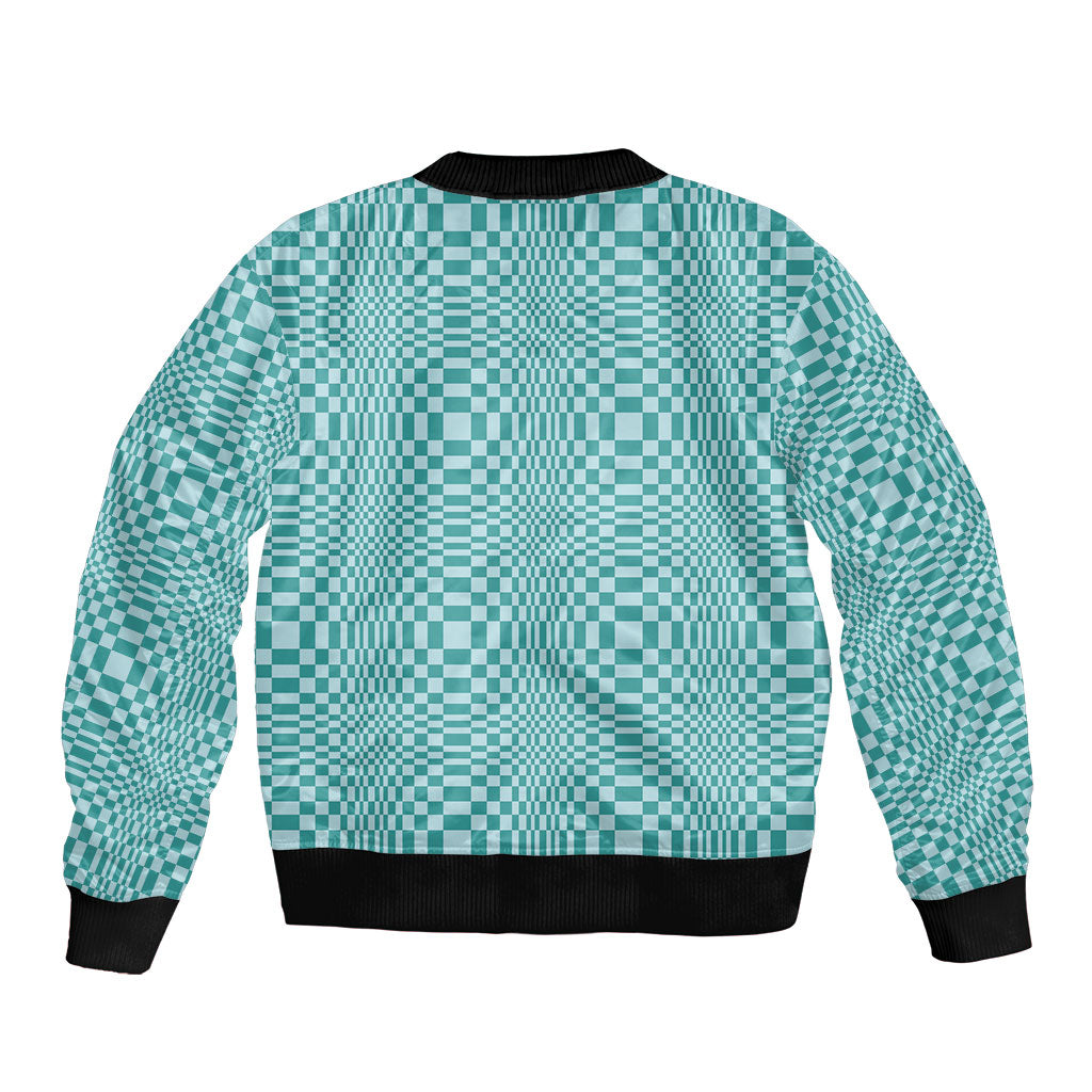 Cyan Filipino Binakol Motifs Bomber Jacket Mabuhay Philippines Festival Kusikus Pattern