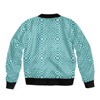 Cyan Filipino Binakol Motifs Bomber Jacket Mabuhay Philippines Festival Kusikus Pattern