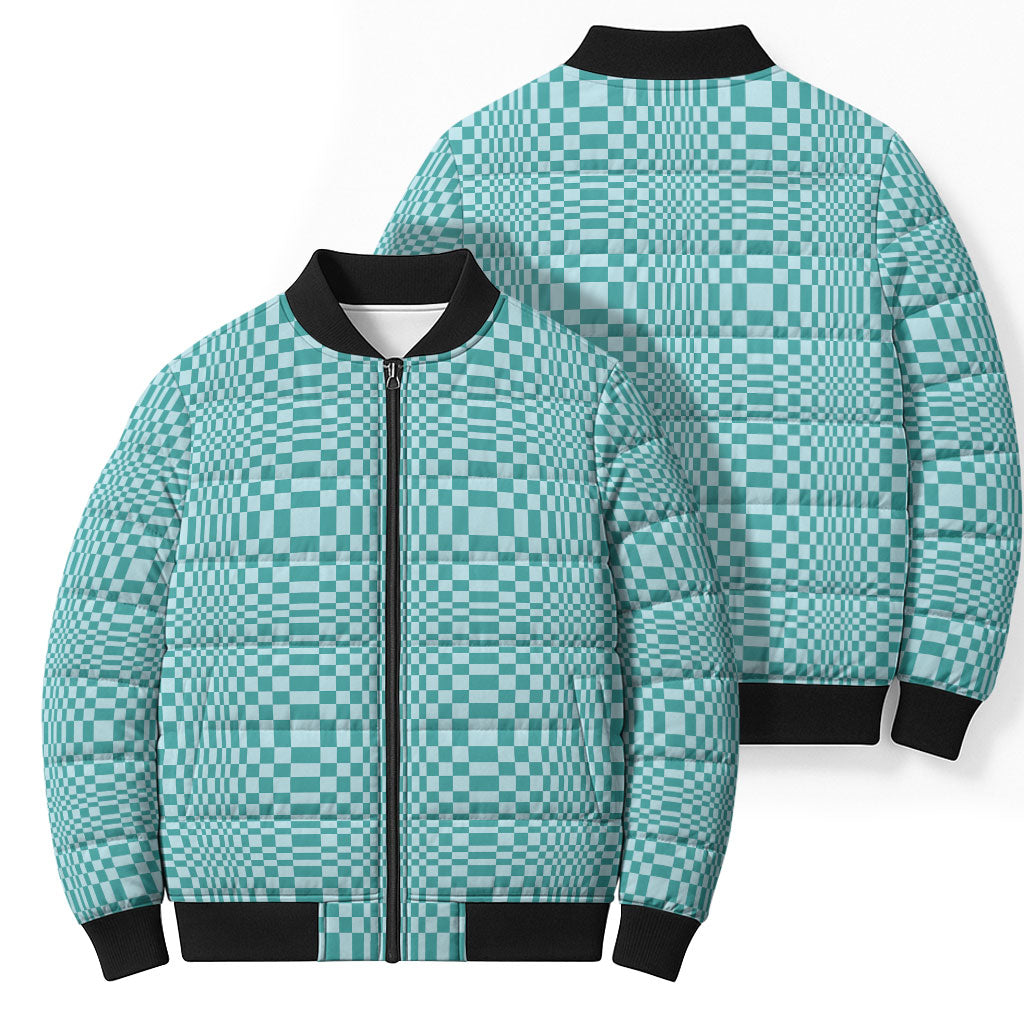 Cyan Filipino Binakol Motifs Bomber Puffer Jacket Mabuhay Philippines Festival Kusikus Pattern