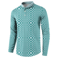 Cyan Filipino Binakol Motifs Button Sweatshirt Mabuhay Philippines Festival Kusikus Pattern