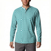 Cyan Filipino Binakol Motifs Button Sweatshirt Mabuhay Philippines Festival Kusikus Pattern