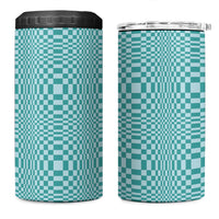 Cyan Filipino Binakol Motifs 4 in 1 Can Cooler Tumbler Mabuhay Philippines Festival Kusikus Pattern