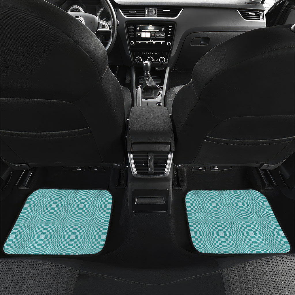 Cyan Filipino Binakol Motifs Car Mats Mabuhay Philippines Festival Kusikus Pattern