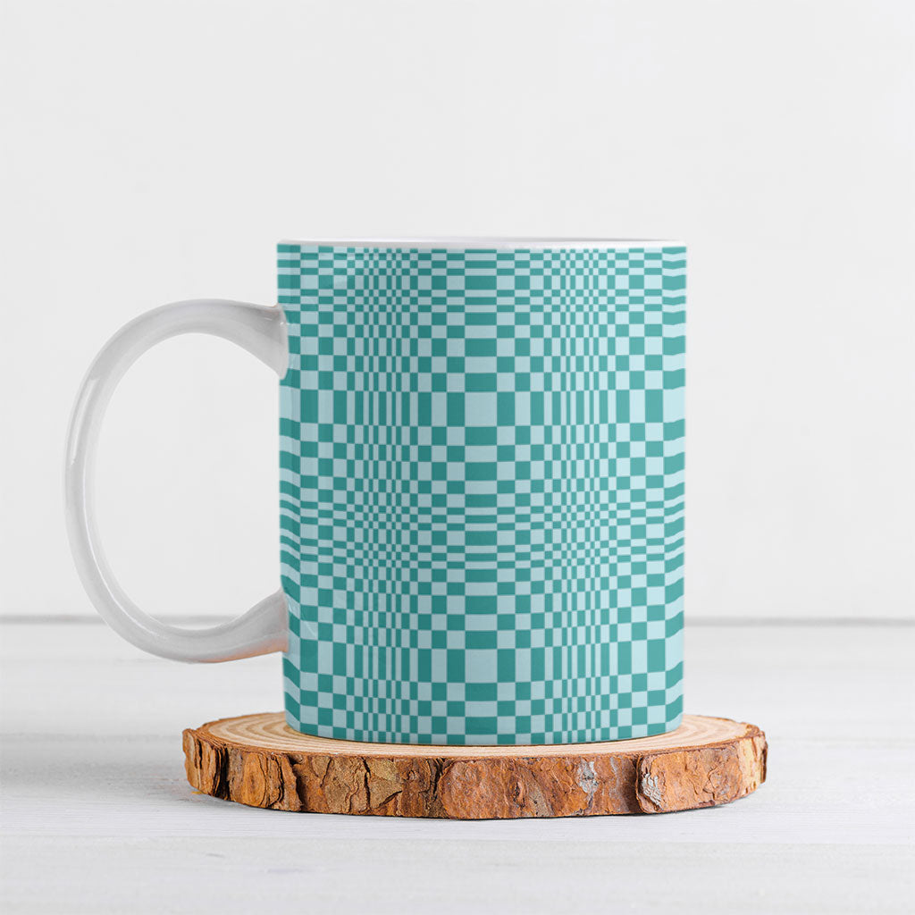 Cyan Filipino Binakol Motifs Ceramic Mug Mabuhay Philippines Festival Kusikus Pattern