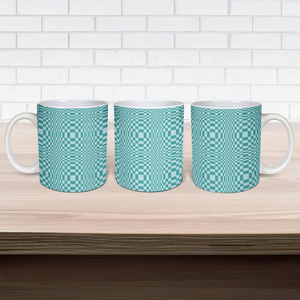 Cyan Filipino Binakol Motifs Ceramic Mug Mabuhay Philippines Festival Kusikus Pattern