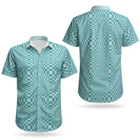 Cyan Filipino Binakol Motifs Couples Matching Puletasi and Hawaiian Shirt Mabuhay Philippines Festival Kusikus Pattern
