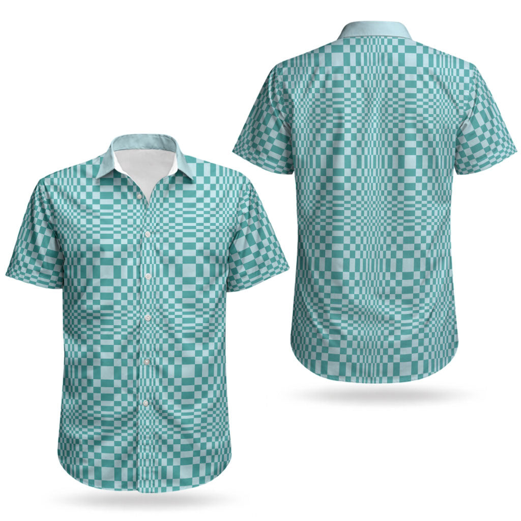 Cyan Filipino Binakol Motifs Couples Matching Short Sleeve Bodycon Dress and Hawaiian Shirt Mabuhay Philippines Festival Kusikus Pattern
