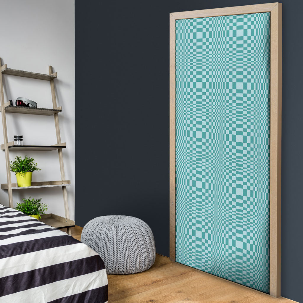 Cyan Filipino Binakol Motifs Door Cover Mabuhay Philippines Festival Kusikus Pattern