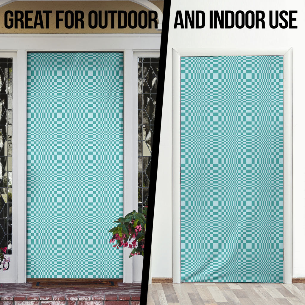 Cyan Filipino Binakol Motifs Door Cover Mabuhay Philippines Festival Kusikus Pattern
