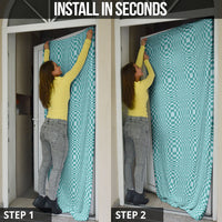 Cyan Filipino Binakol Motifs Door Cover Mabuhay Philippines Festival Kusikus Pattern