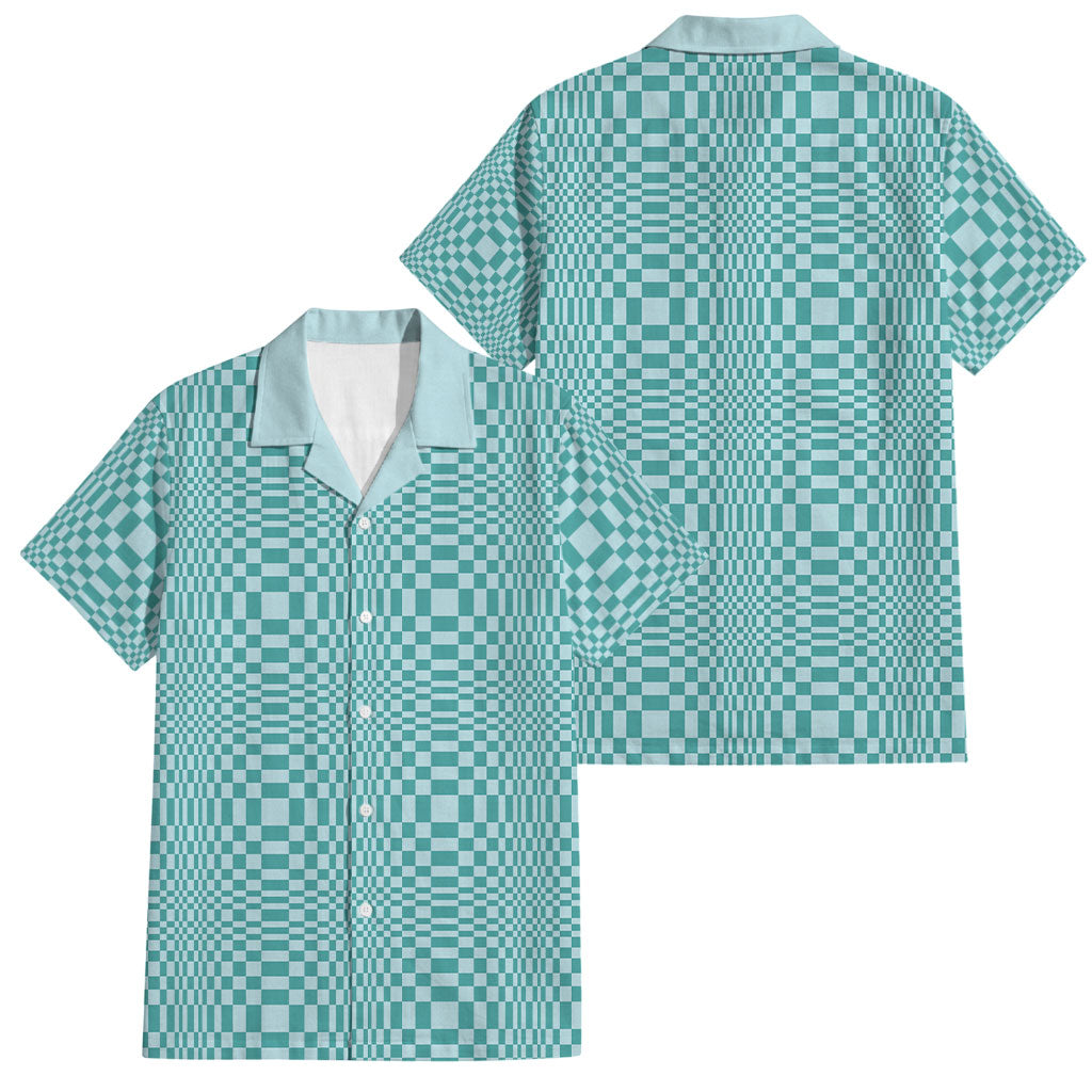 Cyan Filipino Binakol Motifs Family Matching Off Shoulder Maxi Dress and Hawaiian Shirt Mabuhay Philippines Festival Kusikus Pattern