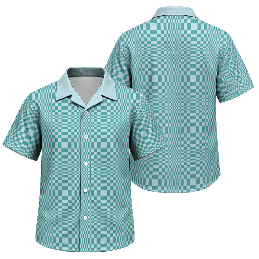 Cyan Filipino Binakol Motifs Family Matching Off Shoulder Maxi Dress and Hawaiian Shirt Mabuhay Philippines Festival Kusikus Pattern
