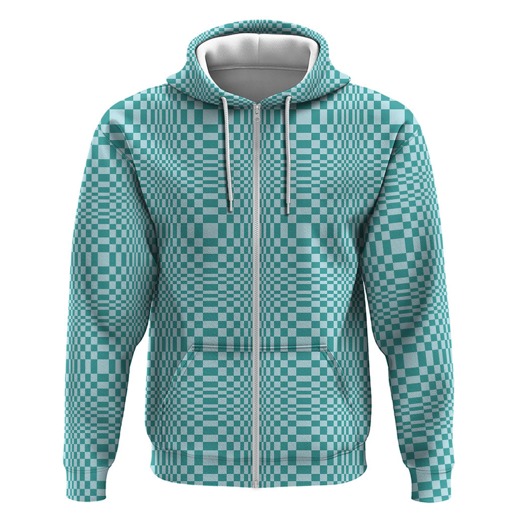 Cyan Filipino Binakol Motifs Hoodie Mabuhay Philippines Festival Kusikus Pattern