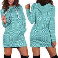 Cyan Filipino Binakol Motifs Hoodie Dress Mabuhay Philippines Festival Kusikus Pattern