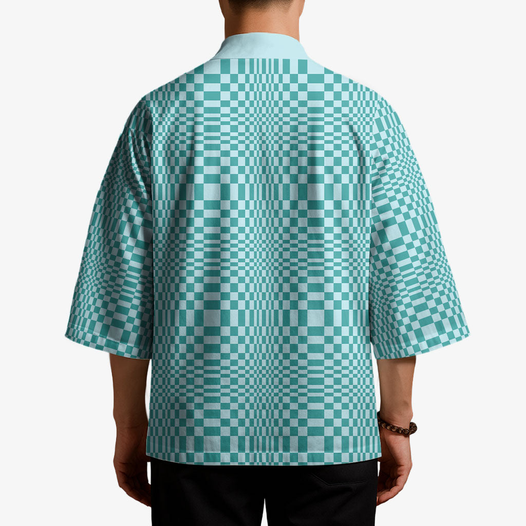 Cyan Filipino Binakol Motifs Kimono Mabuhay Philippines Festival Kusikus Pattern