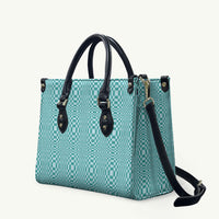 Cyan Filipino Binakol Motifs Leather Bag Mabuhay Philippines Festival Kusikus Pattern