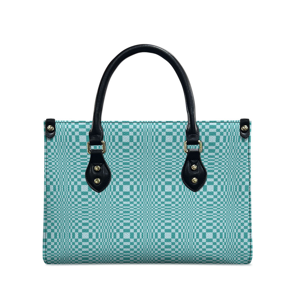 Cyan Filipino Binakol Motifs Leather Bag Mabuhay Philippines Festival Kusikus Pattern