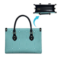 Cyan Filipino Binakol Motifs Leather Bag Mabuhay Philippines Festival Kusikus Pattern