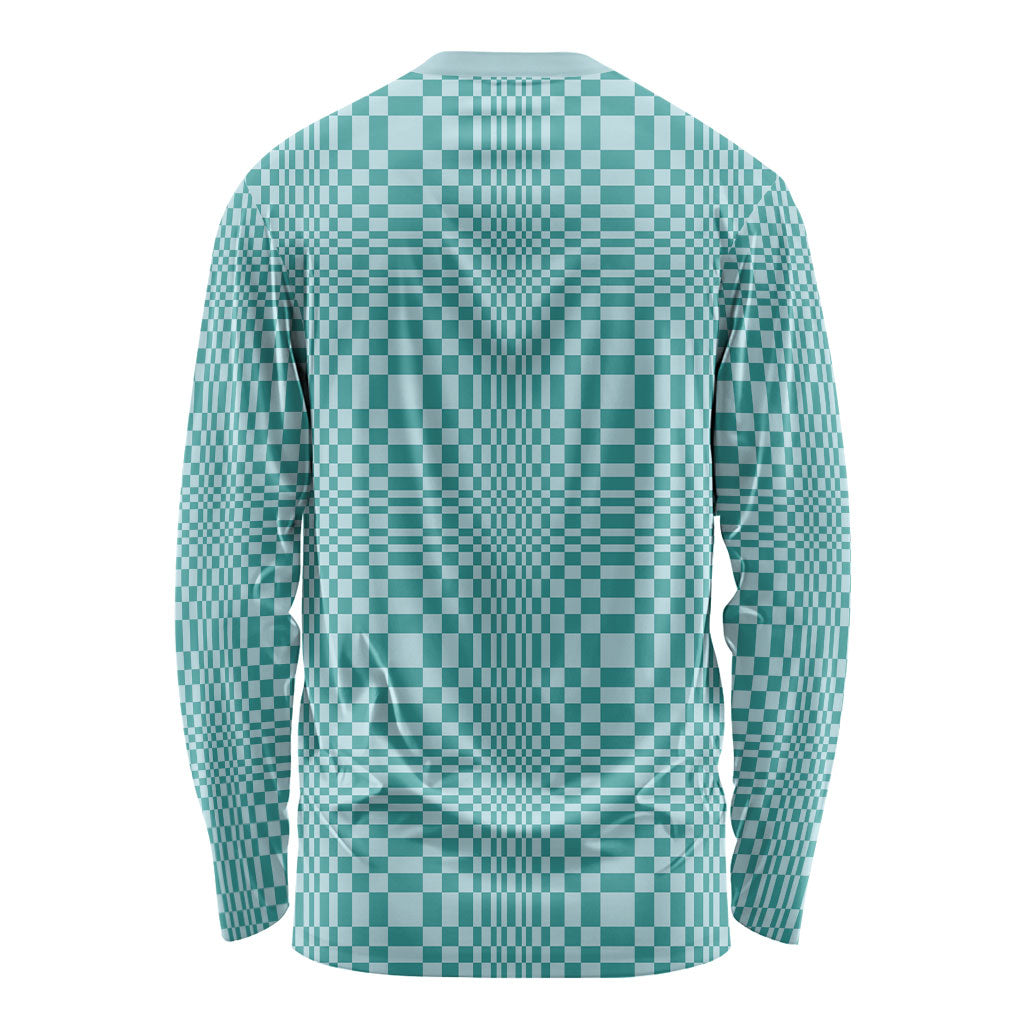 Cyan Filipino Binakol Motifs Long Sleeve Shirt Mabuhay Philippines Festival Kusikus Pattern
