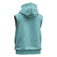 Cyan Filipino Binakol Motifs Sleeveless Hoodie Mabuhay Philippines Festival Kusikus Pattern