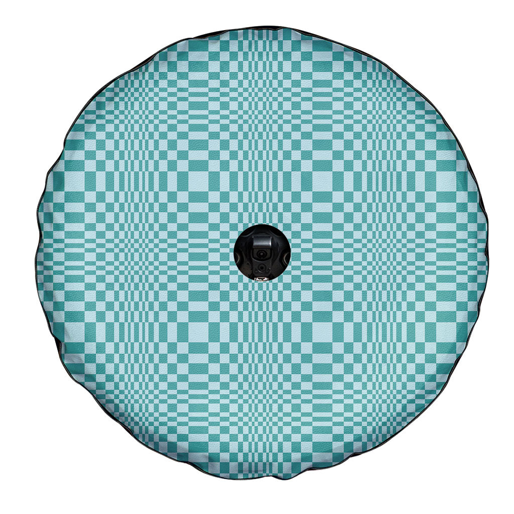 Cyan Filipino Binakol Motifs Spare Tire Cover Mabuhay Philippines Festival Kusikus Pattern