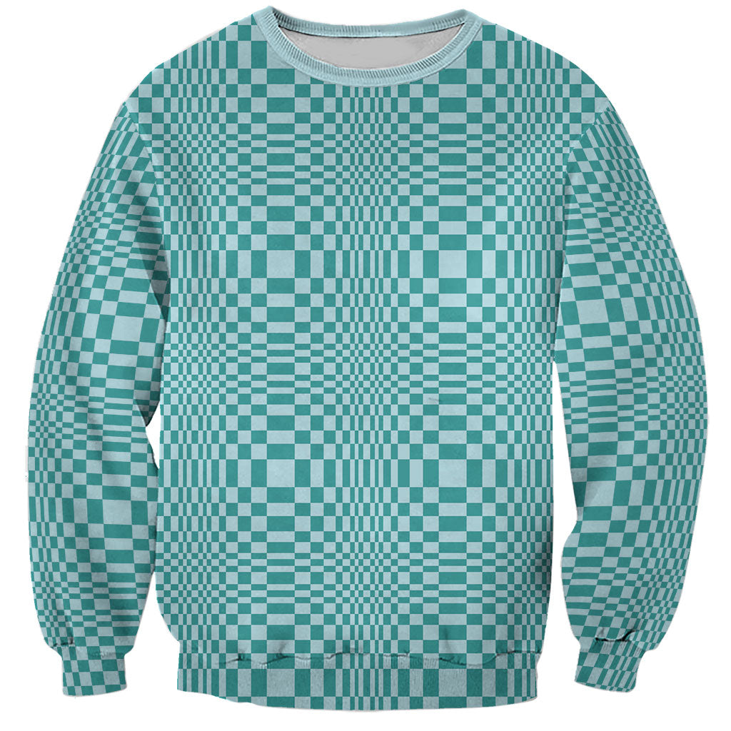 Cyan Filipino Binakol Motifs Sweatshirt Mabuhay Philippines Festival Kusikus Pattern