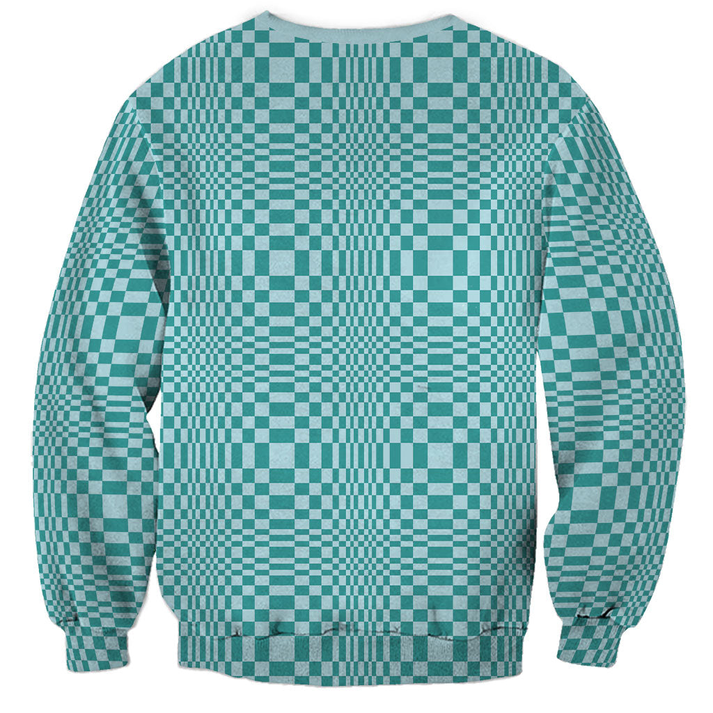 Cyan Filipino Binakol Motifs Sweatshirt Mabuhay Philippines Festival Kusikus Pattern