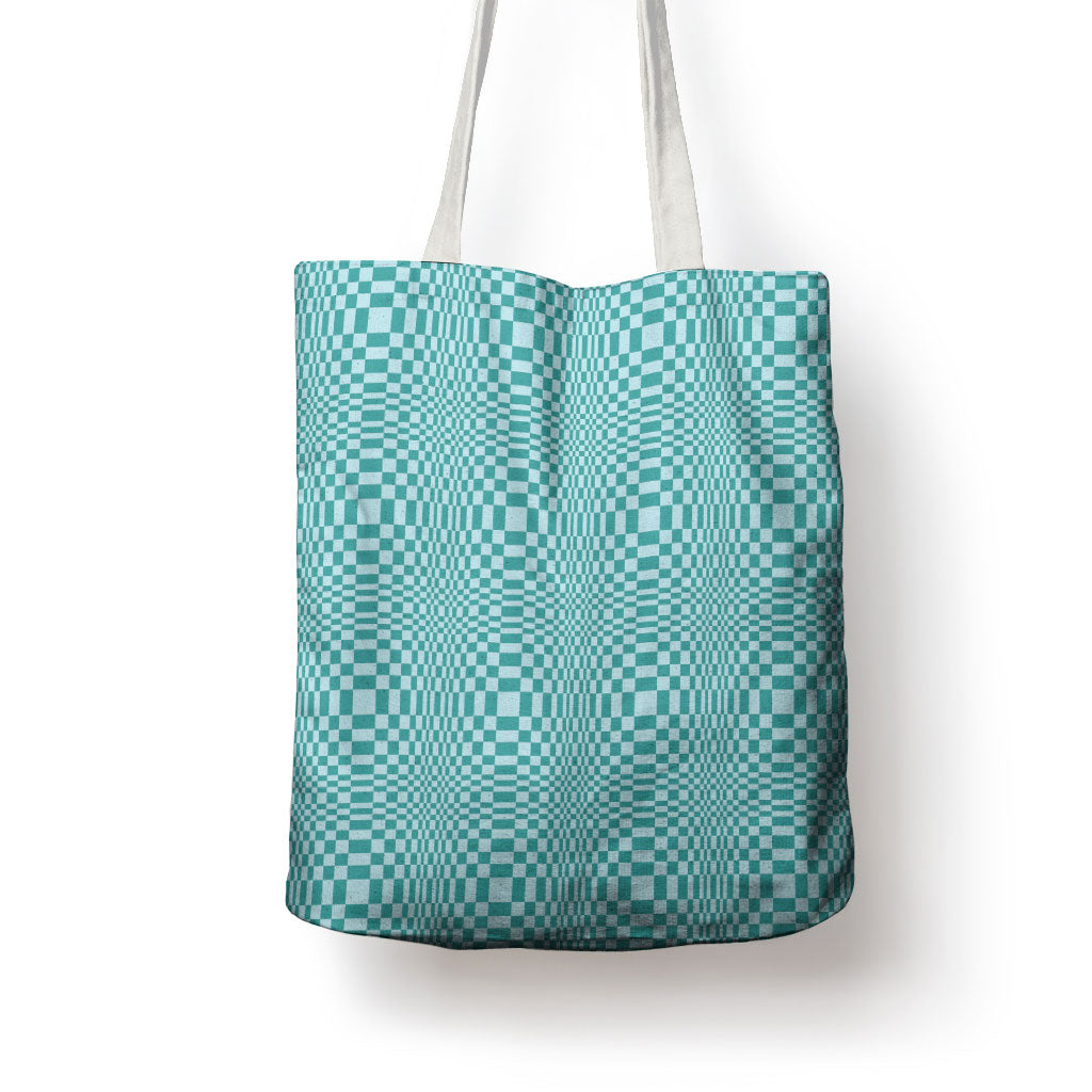 Cyan Filipino Binakol Motifs Tote Bag Mabuhay Philippines Festival Kusikus Pattern