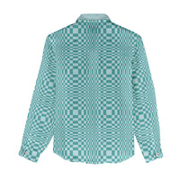 Cyan Filipino Binakol Motifs Women Casual Shirt Mabuhay Philippines Festival Kusikus Pattern