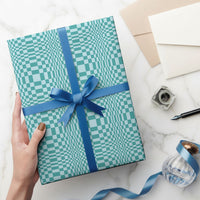 Cyan Filipino Binakol Motifs Wrapping Paper Mabuhay Philippines Festival Kusikus Pattern