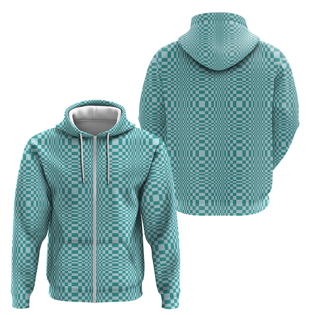 Cyan Filipino Binakol Motifs Zip Hoodie Mabuhay Philippines Festival Kusikus Pattern
