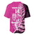 New Zealand Silver Fern Rugby Custom Baseball Jersey All Black Maori Pattern Pink - Polynesian Pride