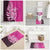 New Zealand Silver Fern Rugby Custom Bathroom Set All Black Maori Pattern Pink - Polynesian Pride