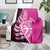 New Zealand Silver Fern Rugby Custom Blanket All Black Maori Pattern Pink - Polynesian Pride