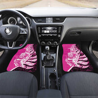 New Zealand Silver Fern Rugby Custom Car Mats All Black Maori Pattern Pink - Polynesian Pride