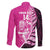 New Zealand Silver Fern Rugby Custom Family Matching Puletasi and Hawaiian Shirt All Black Maori Pattern Pink - Polynesian Pride
